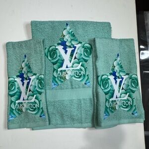 3 piece Aqua Bathroom Towel set